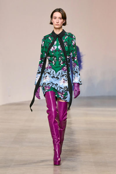 Elie Saab Printed Cady Short Dress ModeSens