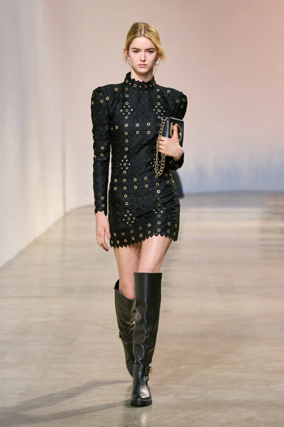 Elie Saab Studded Macramé Mini Dress