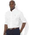 Polo Ralph Lauren Long-sleeve Button-up Shirt With Pointed Collar And Embroidered Logo In White