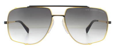 Dita Midnight Special Drx-2010-m-blk-gld-60 Aviator Sunglasses In Grey