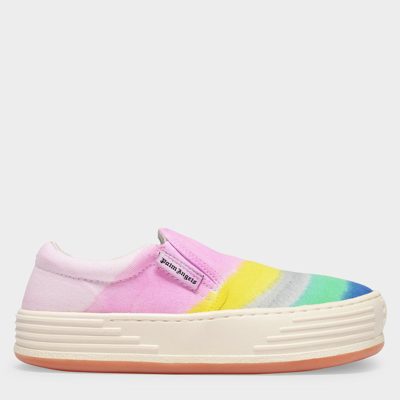Palm Angels Gradient-pattern Canvas Slip-on Trainers In Multicoloured