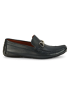 MASSIMO MATTEO MEN'S PEBBLED LEATHER BIT DRIVING LOAFERS