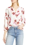 Nydj High/low Crepe Blouse In Bonnieux
