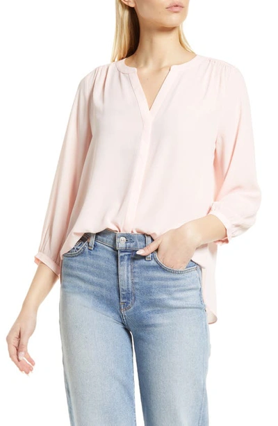 Nydj High/low Crepe Blouse In Carnation