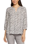 Nydj High/low Crepe Blouse In Stone Cat