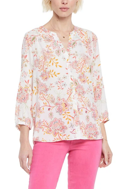 Nydj High/low Crepe Blouse In Villaneuve