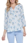 Nydj High/low Crepe Blouse In Riviera Blossoms