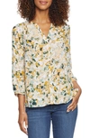 Nydj High/low Crepe Blouse In Westport Bouquet