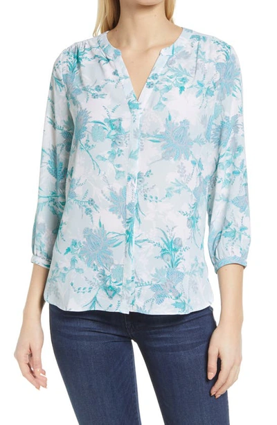 Nydj High/low Crepe Blouse In Whistler Flowerets