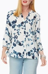 Nydj High/low Crepe Blouse In Ballast Blooms