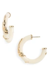 Gas Bijoux Small Cobra Hoop Earrings In White/gold