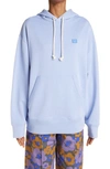 Acne Studios Fonbar Face Patch Oversize Organic Cotton Hoodie In Pale Purple