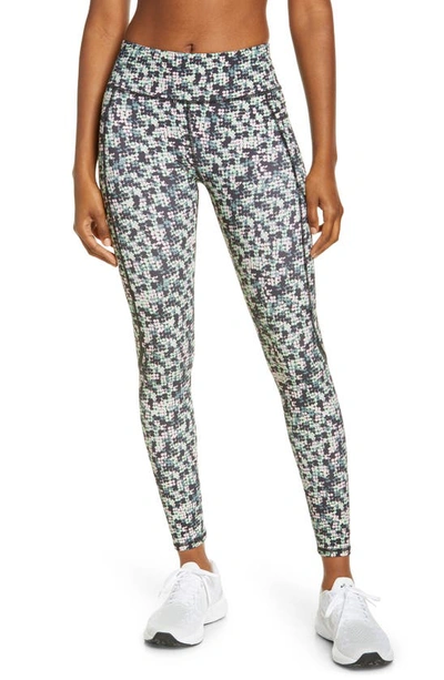 Sweaty Betty Zero Gravity Pocket 7/8 Running Leggings In Green Sb Overlay Print