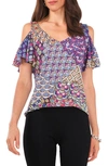 CHAUS CHAUS PRINT COLD SHOULDER TOP