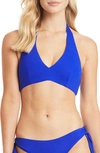 Sea Level Multifit Halter Bikini Top In Cobalt