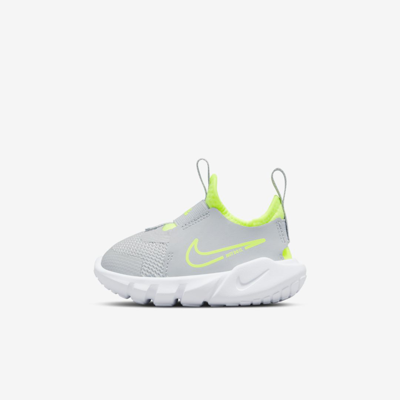 Nike Flex Runner 2 Baby/toddler Shoes In Grey Fog/volt/photo Blue/volt