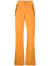 Philipp Plein Crystal-chain Velvet Track Pants In Yellow