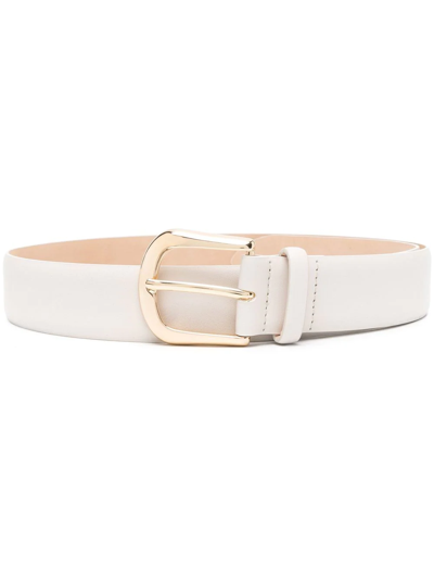 B-low The Belt Kennedy Leather Buckle Belt In Cream