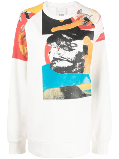 Bethany Williams Graphic-print Crew Neck Sweatshirt In White