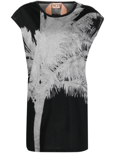 N°21 Graphic-print Top In Black