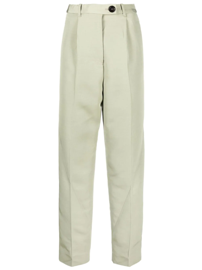 Peter Do High-waisted Straight-leg Trousers In Green