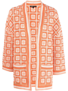 Maje Mathiou Patch-style Crochet Cardi-coat In Orange