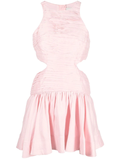 aje pink cut out dress Myriad Cutout Organza Mini Dress By Aje