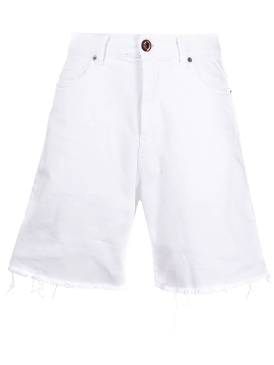 Vision Of Super Raw-edge Denim Shorts In White