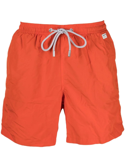 Mc2 Saint Barth Lighting Drawstring-waist Swim Shorts In Orange