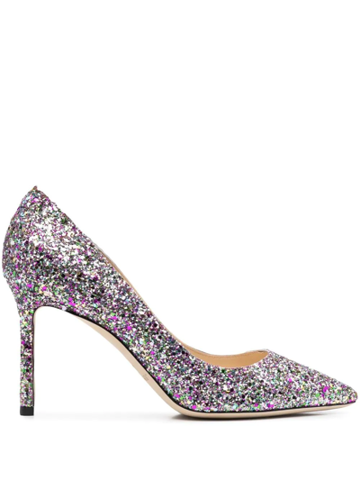 Jimmy Choo 90mm Glitter Pointed-toe Pumps In Multicolour