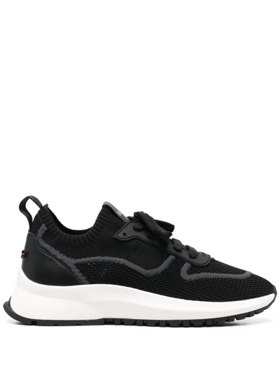 Bally 30mm Davyn Knit & Leather Sneakers In Black