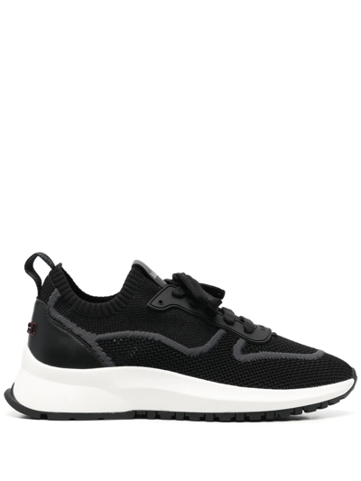 Bally 30mm Davyn Knit & Leather Trainers In Black