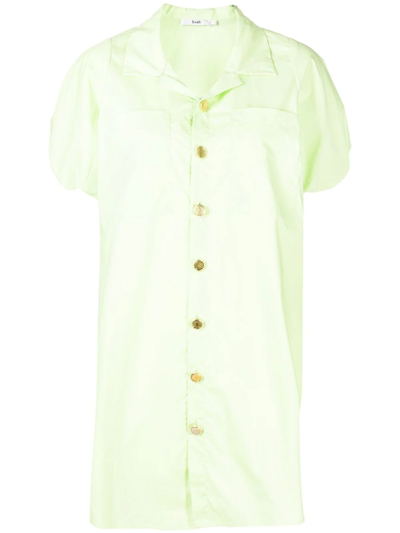 B+ab Puff-sleeve Mini Shirtdress In Grün