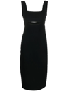 Victoria Beckham Vb Body Fitted Cut-out Midi-dress In Nero