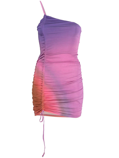 Paloma Wool Valie Gradient Print Ruched Minidress In Purple