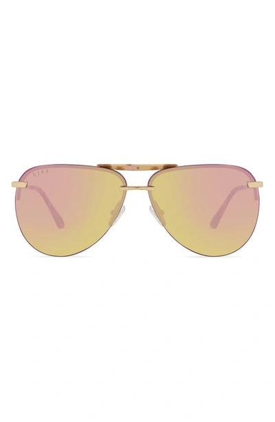 Diff Tahoe 63mm Oversize Aviator Sunglasses In Gold