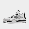 Nike Jordan Little Kids' Retro 4 Basketball Shoes In White/black/neutral Grey