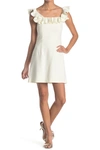 French Connection Whisper Light Off The Shoulder Ruffle Minidress In Dnu Summer White