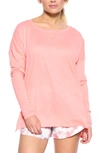 Felina Cutout Lounge T-shirt In Shell Pink