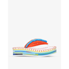 Chloé Lou Recycled Crochet And Rubber Flip Flops In Orange
