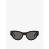 Saint Laurent Womens Black Sl M94 Cat Eye-frame Acetate Sunglasses In Black