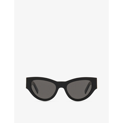 Saint Laurent Womens Black Sl M94 Cat Eye-frame Acetate Sunglasses
