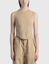 Dion Lee Beige Cotton Tank Top In Beige