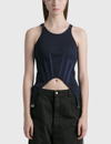 Dion Lee Ribbed Stretch Organic Cotton Corset Tank In Black