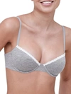 Skarlett Blue Adorned Cotton Blend Bralette In Heather Grey