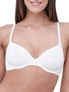 Skarlett Blue Adorned Demi Cotton Bra In White