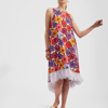 La Doublej La Scala High Dress (with Feathers) In Zinnie
