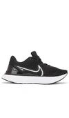 Nike React Infinity Run Flyknit Running Shoe In Black & White