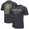 COLOSSEUM COLOSSEUM HEATHERED BLACK MICHIGAN STATE SPARTANS OHT FLAG 2-HIT T-SHIRT