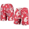 WES & WILLY WES & WILLY CRIMSON WASHINGTON STATE COUGARS FLORAL VOLLEY LOGO SWIM TRUNKS
